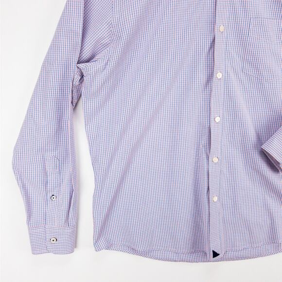 UNTUCKit Men’s Button Down Shirt XL Blue Grid Cotton Long Sleeve Business Casual - Picture 5 of 11